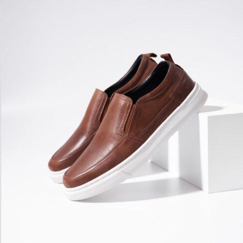 Giày lười da bò nam AG0165 làm từ da bò nguyên tấm cao cấp