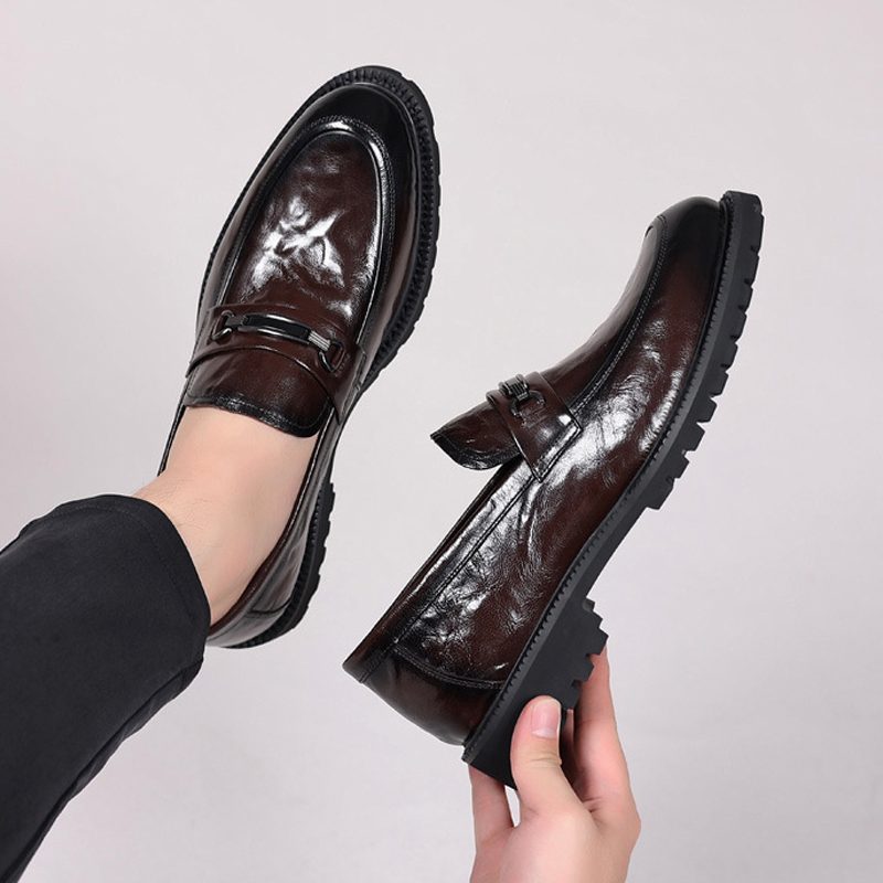 Giày Lười Da Bò Nam Phong Cách Ý AG0231