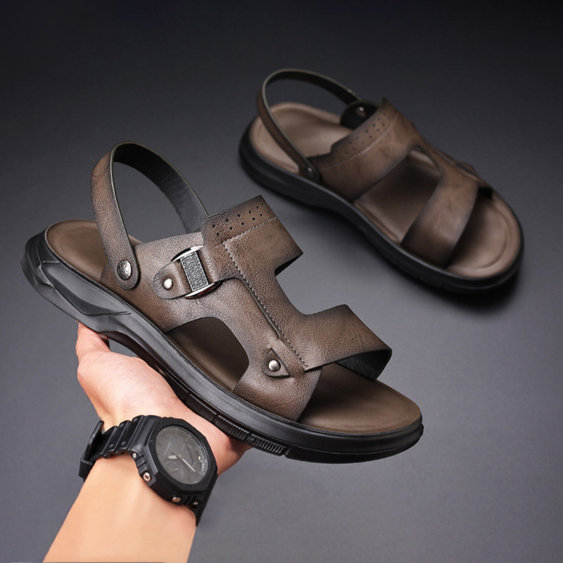 Dép Nam Da Bò AG0282 Siêu Nhẹ