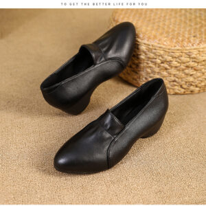 Giày Da Nữ Đế Cao AG0064