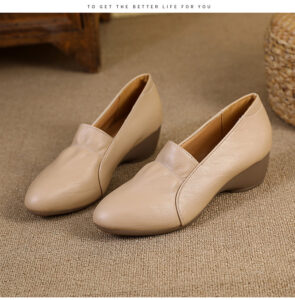 Giày Da Nữ Đế Cao AG0064