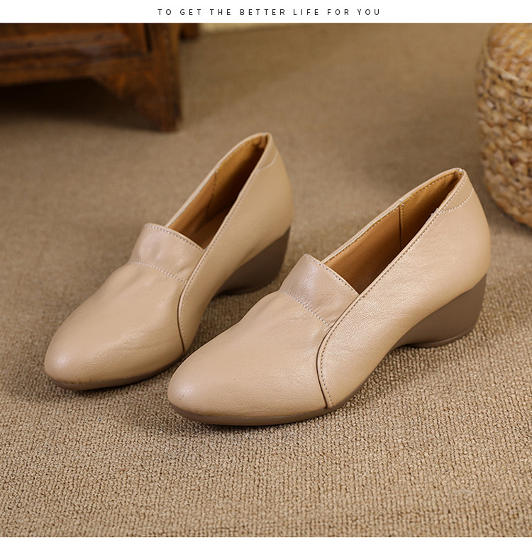 Giày Da Nữ Đế Cao AG0064