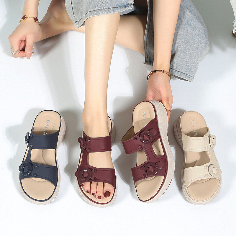 Dép Sandal Slip-On Nữ Đế Cao AG0061