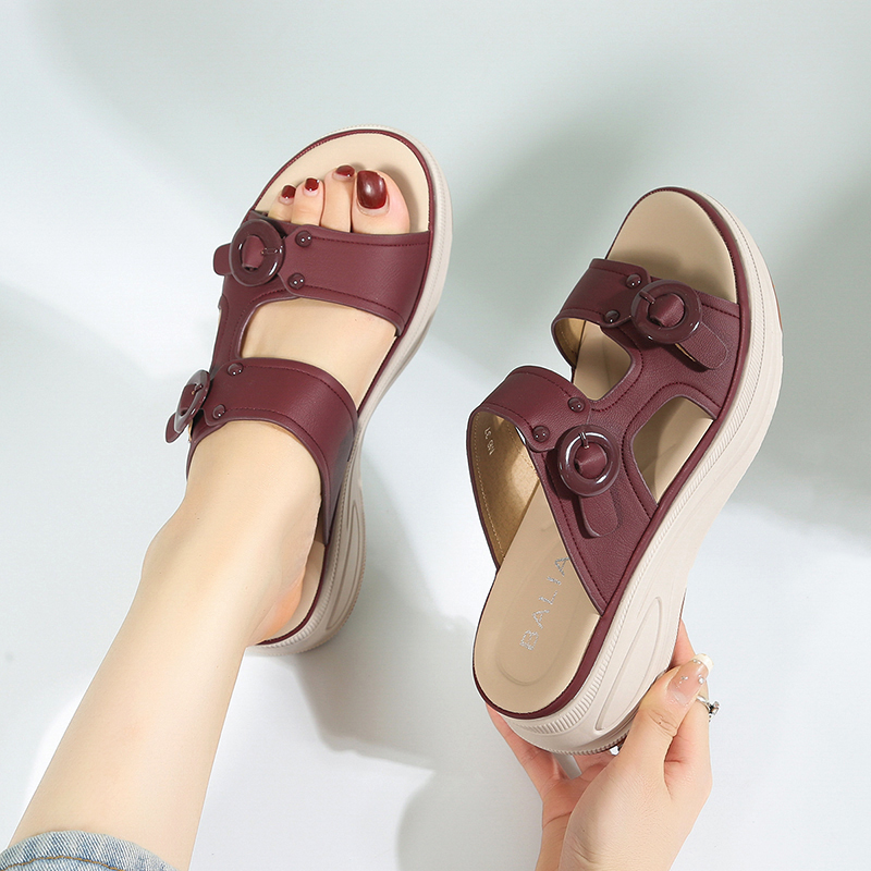 Dép Sandal Slip-On Nữ Đế Cao AG0061